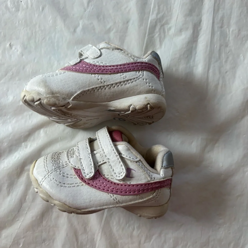 Champion White Pink Baby Walker Sneaker SZ 2W Gently Worn